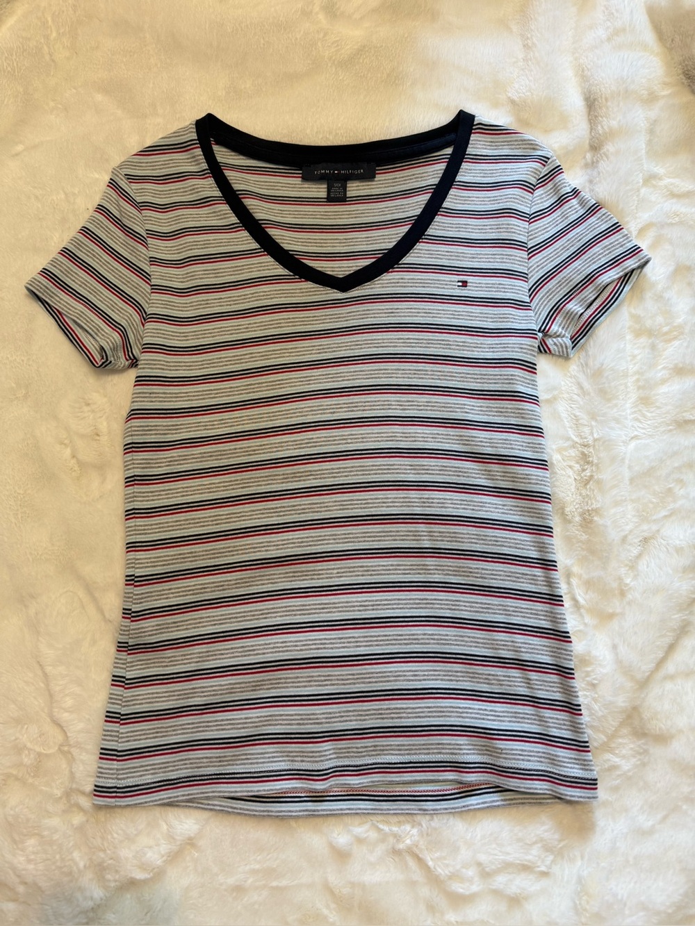 Tommy Hilfiger Women's Striped V-Neck Tee